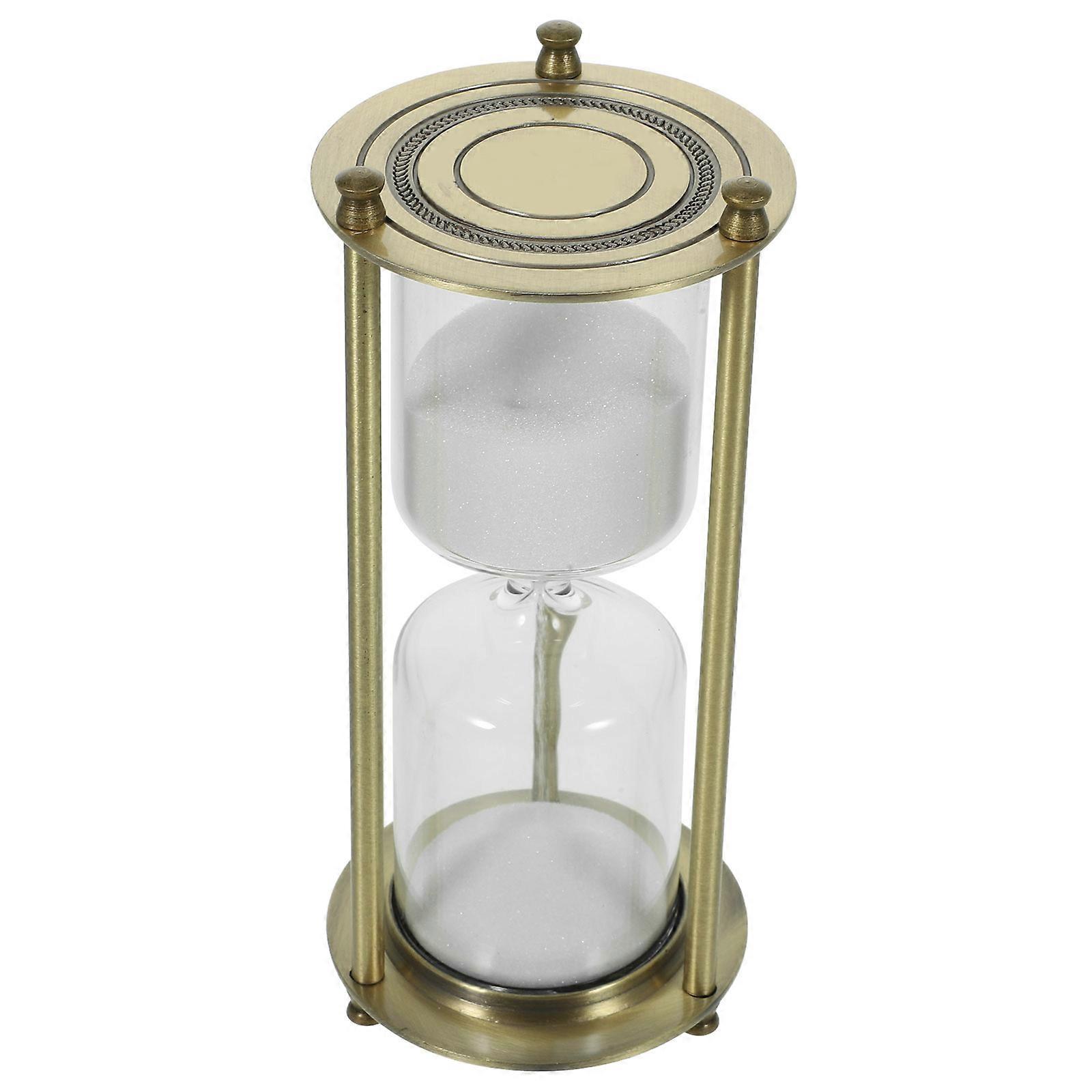 Vintage Sand Clock Unique Hourglass Creative Metal Hourglass Timer Festival Present Bronze 16X7X7CM 1Pack