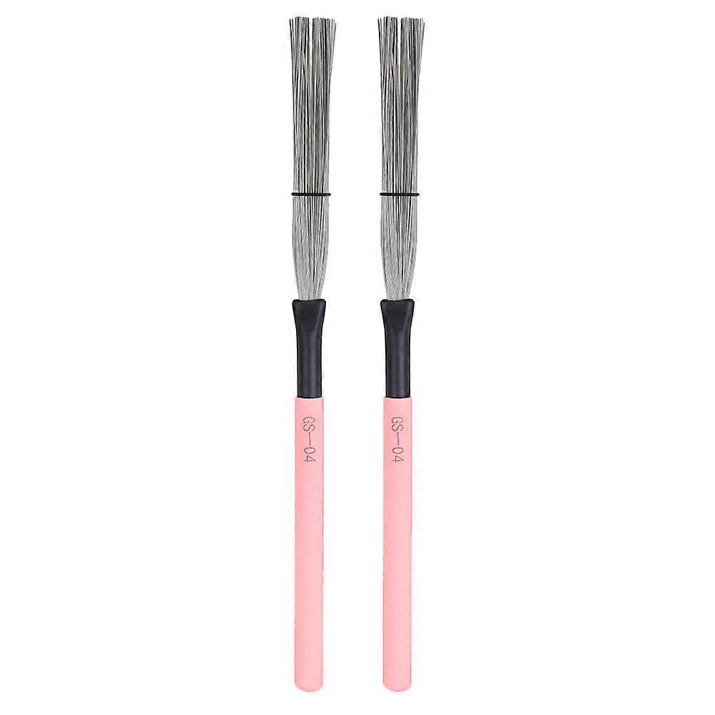 Jazz Drum Brush Wire Brushes Band Rehearsals Pink 35X4CM Steel Material Drummers 2Pcs