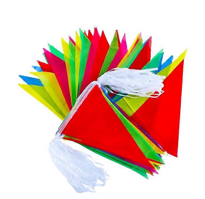 decorative garland, set of 1 triangular flags, multicolor, 5m, 14x21cm