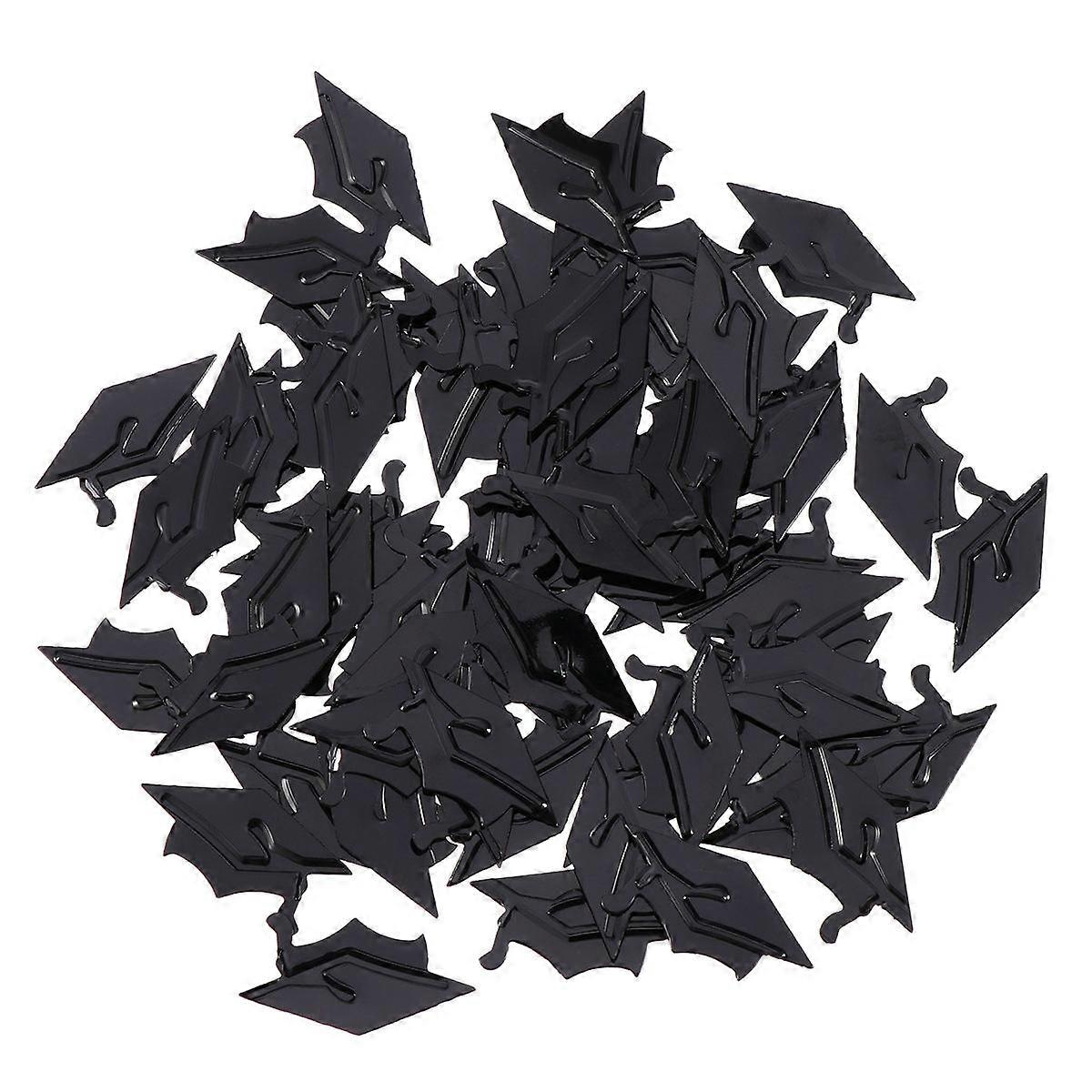 Graduation Celebration Party Decorations Confetti Doctoral Cap Shape Black Plastic 1Pcs