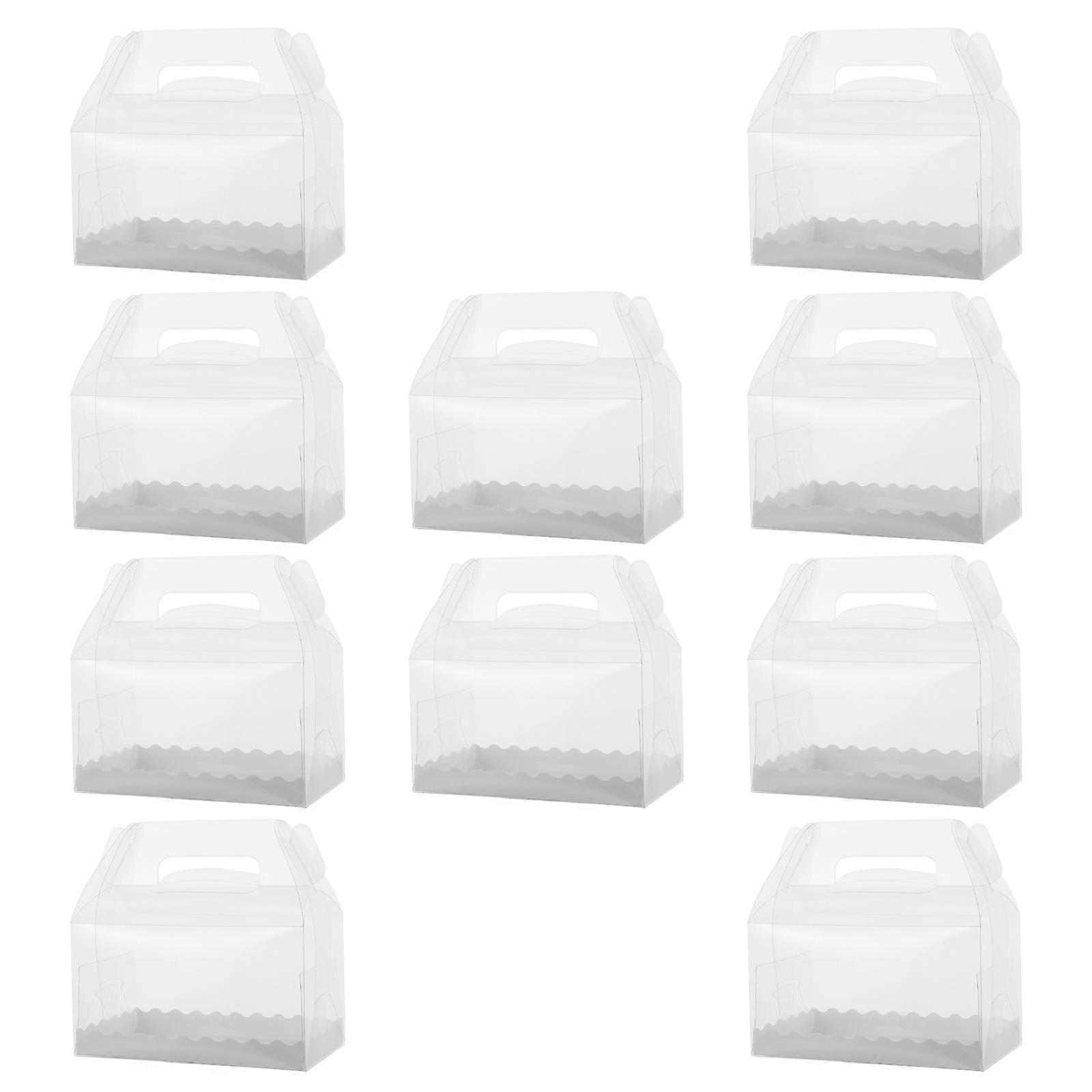 Cake Transparent Baking Boxes for Storage 10Pcs Plastic Dessert Packaging