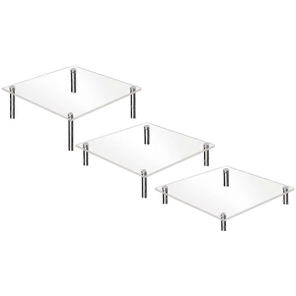 Cake And Cupcake Stand Transparent Cake Holder Desktop Tray For Tea Party Presentation 3Pcs