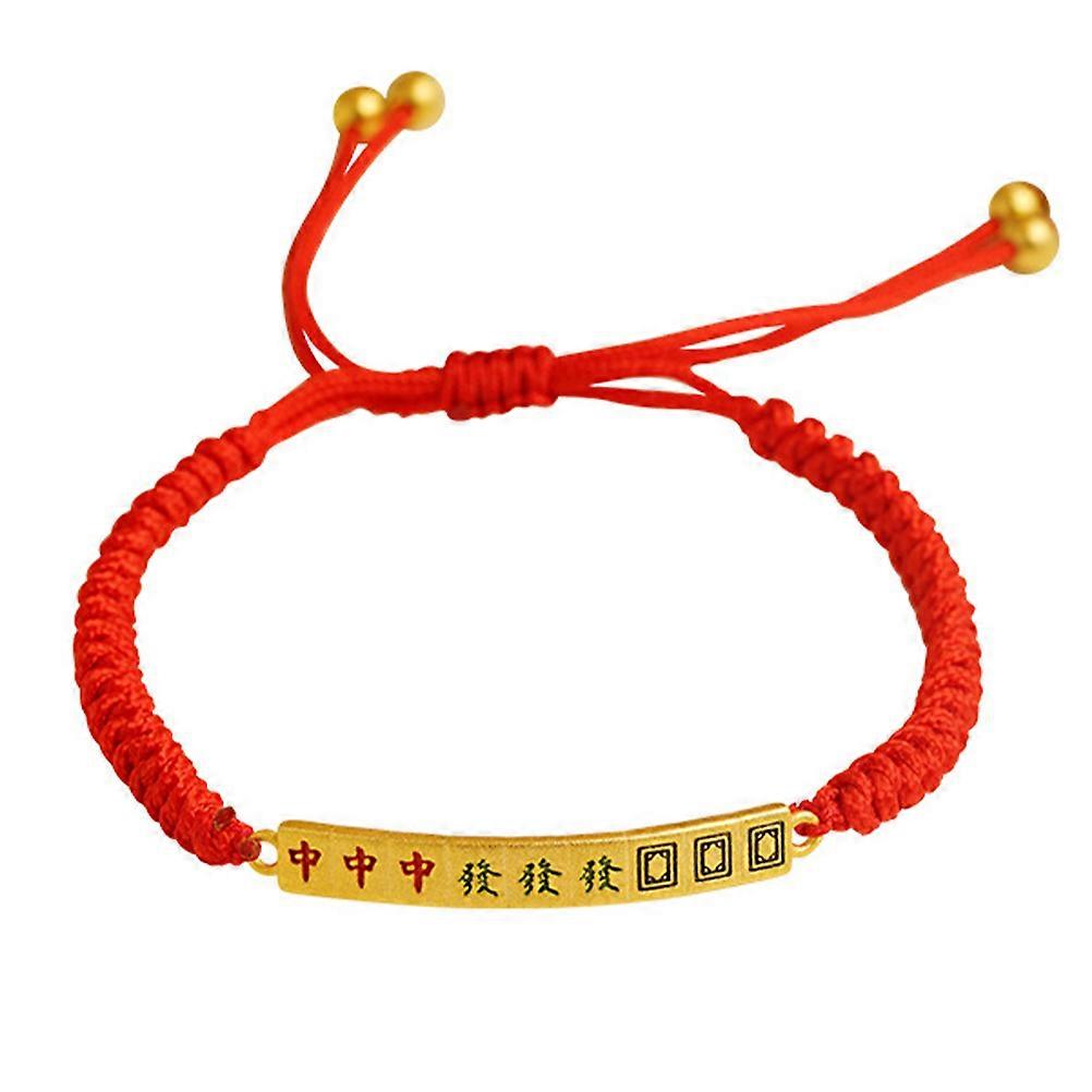 Here's a refined and professional product description for your **Adjustable Woven Mahjong Bracelet**:
### **Adjustable Woven Mahjong Bracelet –