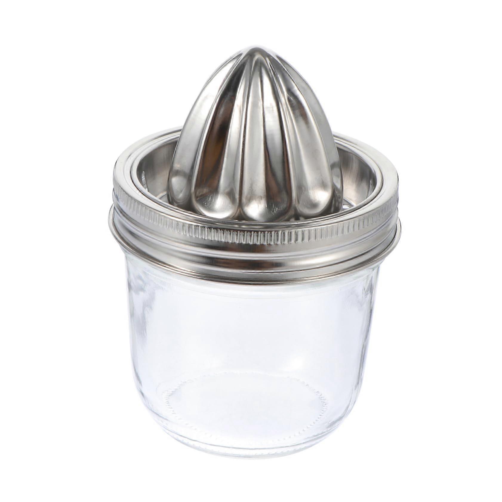 Manual Juicer Portable Citrus Juicer Hand Juicer Glass Silver 13x9x9 Cm