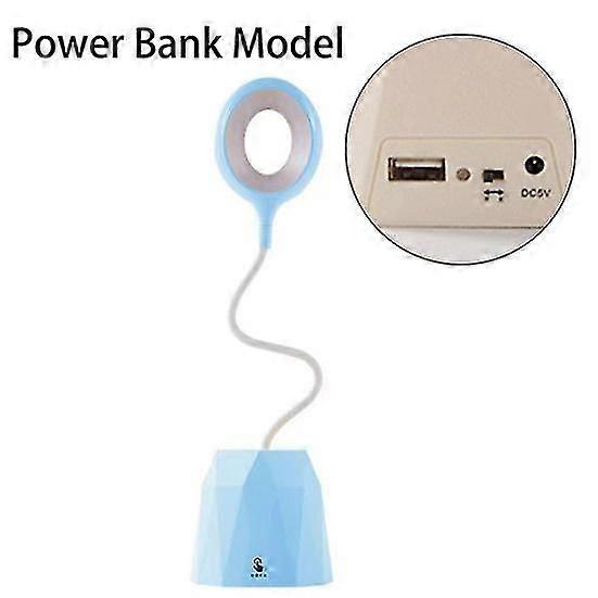 USB Rechargeable LED Touch Table Lamp Flexible Reading Light with Phone Holder