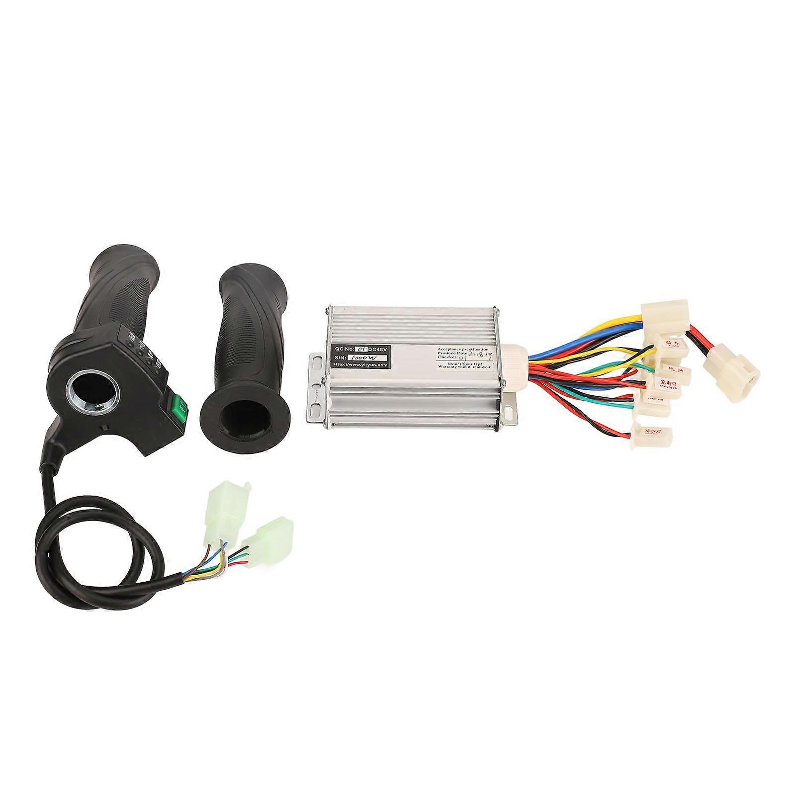 48V 1000W Electric Bike Brush Motor Controller with 4 Speed Throttle Handle Electric Controller Throttle Grip Set