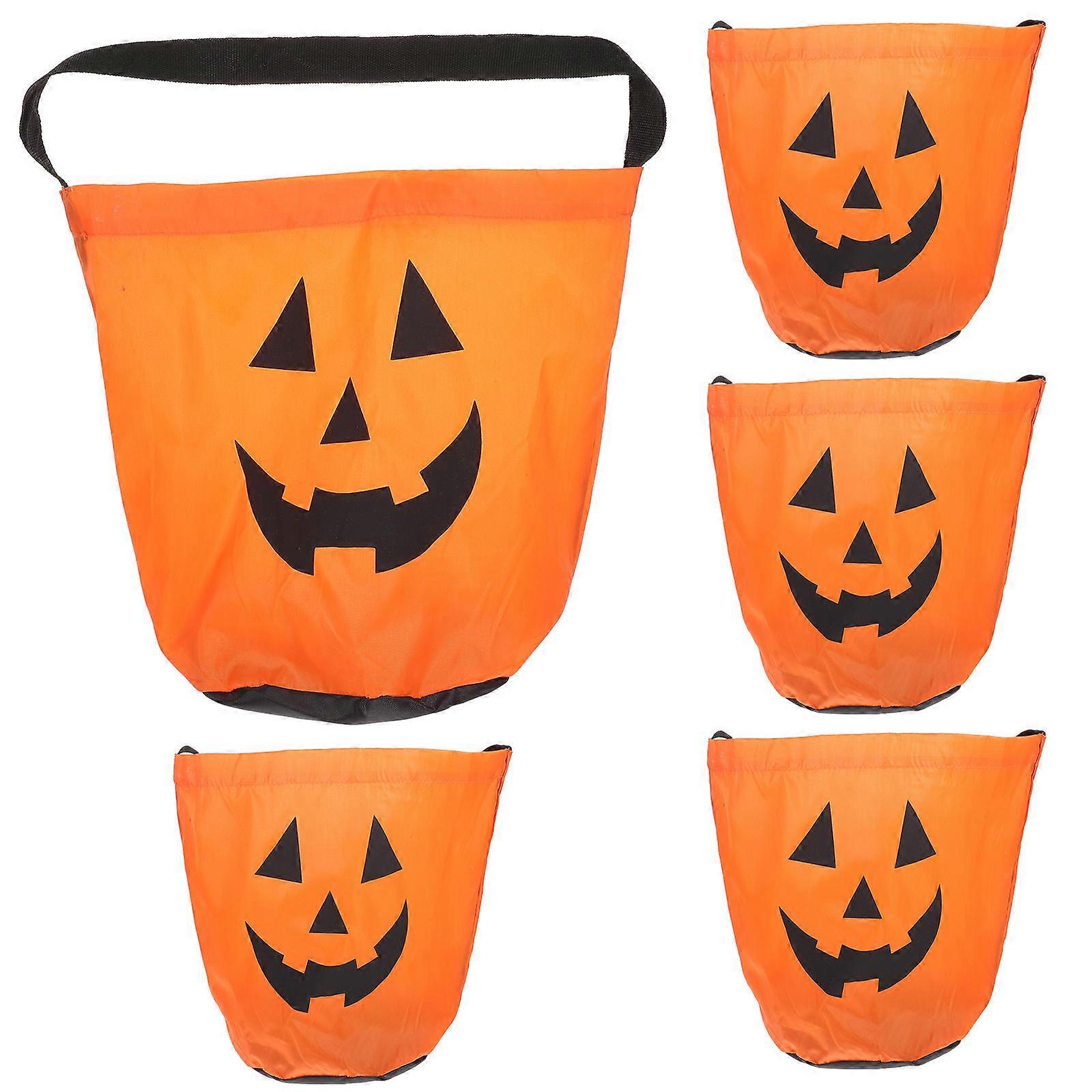 Halloween Goodie Bags Pumpkin Candy Bag Festive Occasions Black 35X30CM Storage Pouch 5Pcs