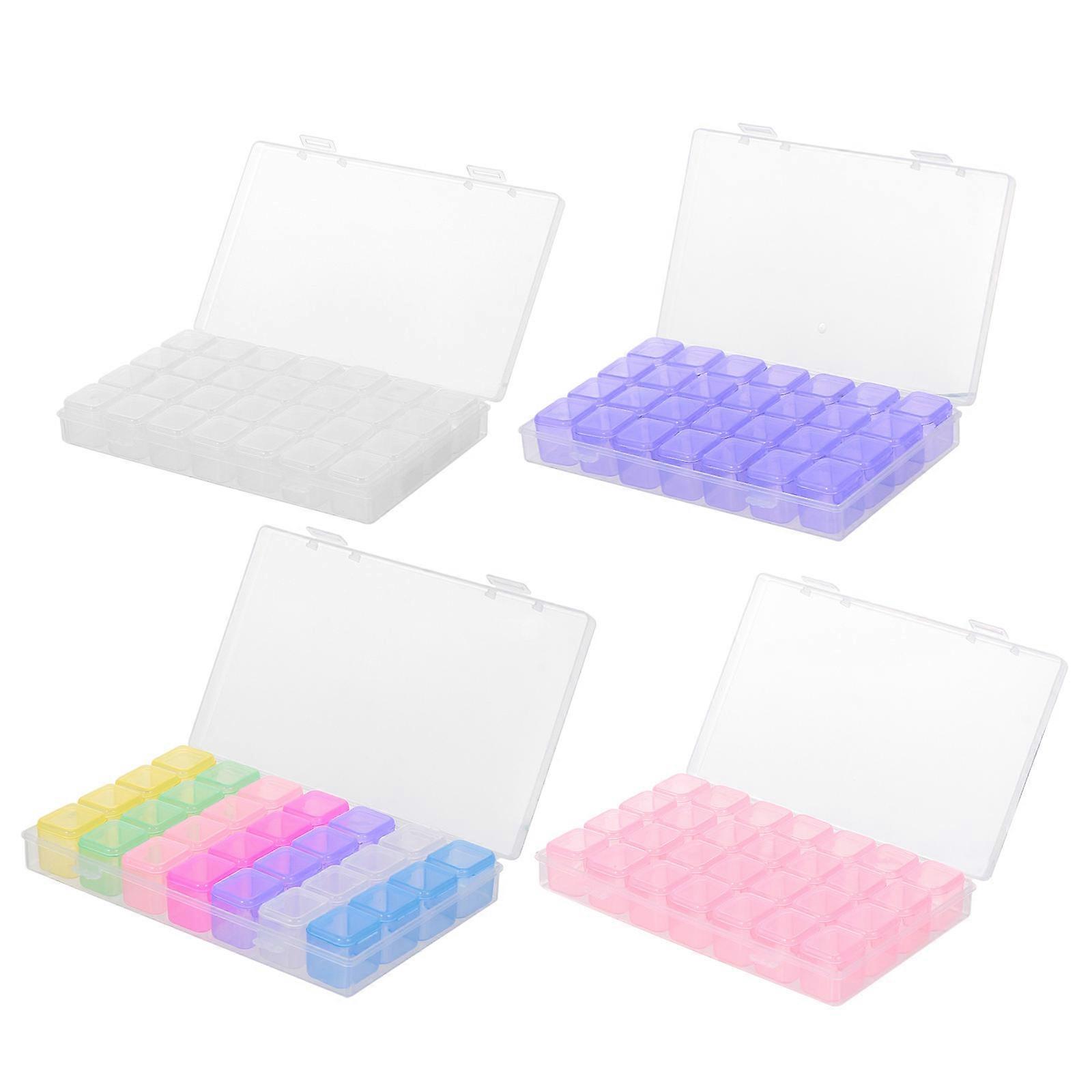 Manicure Tool Storage Cases with 28 Compartments for Organizing Diamond Drills and Beads Assorted