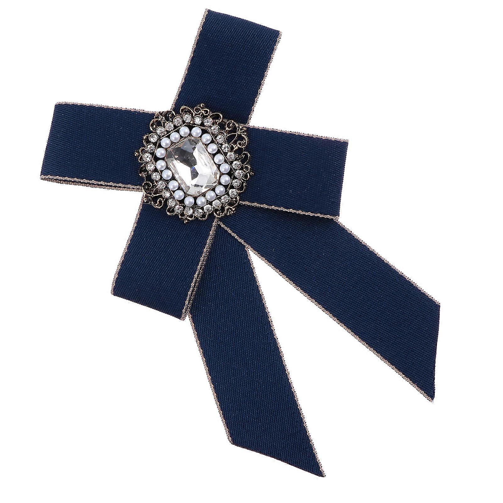 Hemoton Unique Bow Brooch Elegant Rhinestone Studded Pin for Clothes Accessory