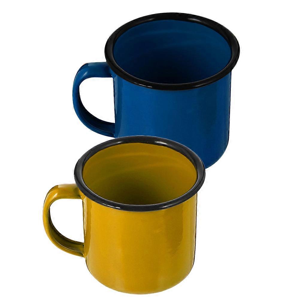 Enamel Water Tea Mug Round Shape Party 2Pcs