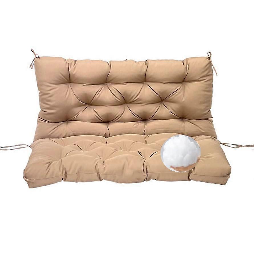 Outdoor swing cushions for 2 and 3seater garden benches, thick, light brown