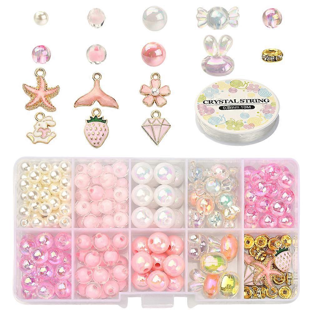 سوار صنع لوازم حبة مجوهرات كيت يدوية سبائك وردي حاضرة 1 مجموعة