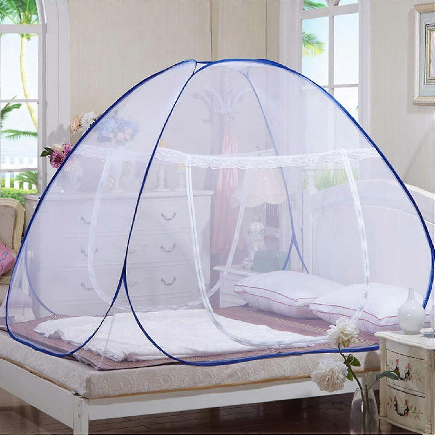 Portable Pop Up Mosquito Net for Bed, Travel, Camping with Floor, 200x200x160cm