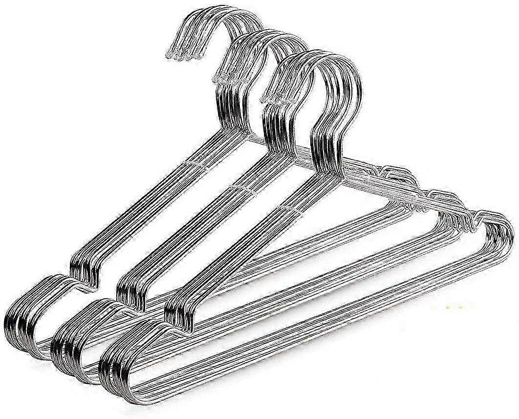 Pacote com 30 Cabides de Arame de Aço Inoxidável - Fortes e Duráveis para Organização de Guarda-Roupa (16,5 Polegadas)