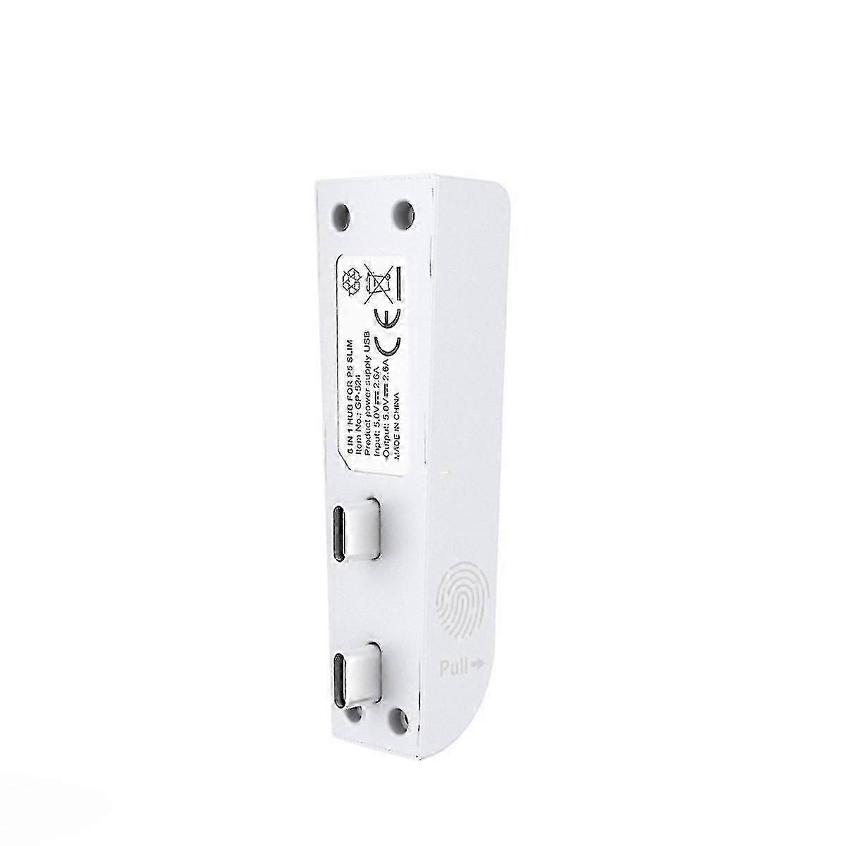 For Slim 6-In-1 USB 2.0 HUB Data Transfer Extender USB Multi-Function Portable Splitter,White