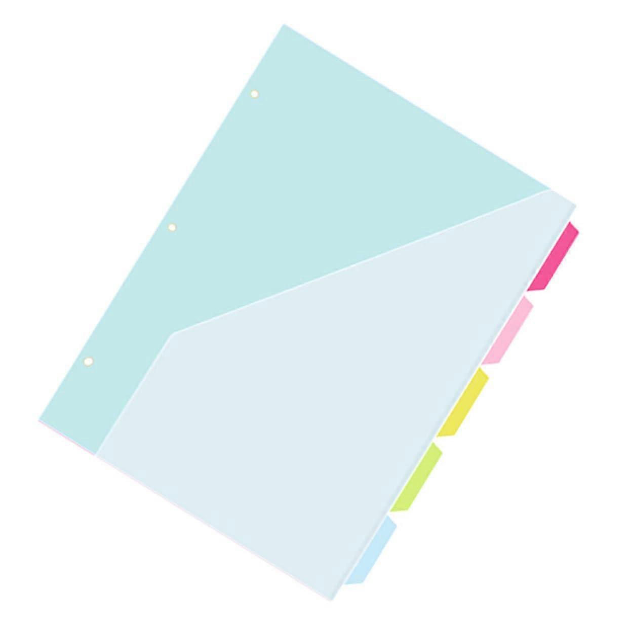 Pack of 5 Index Pages Folder Dividers with Tabs and Pockets