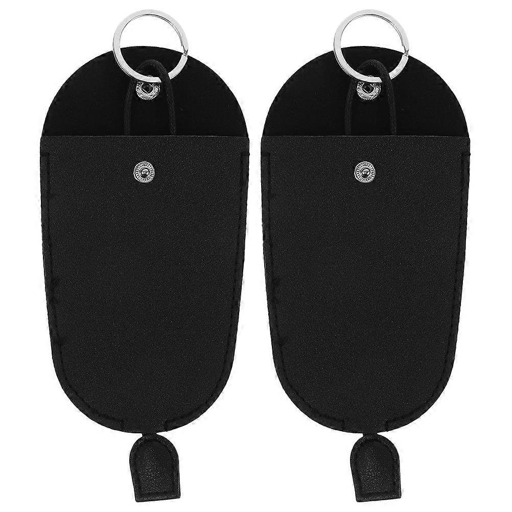 Here's a polished and professional product description based on the title you provided:

 

**2pcs Portable Car Key Pouch – Soft Faux Snap Button Key