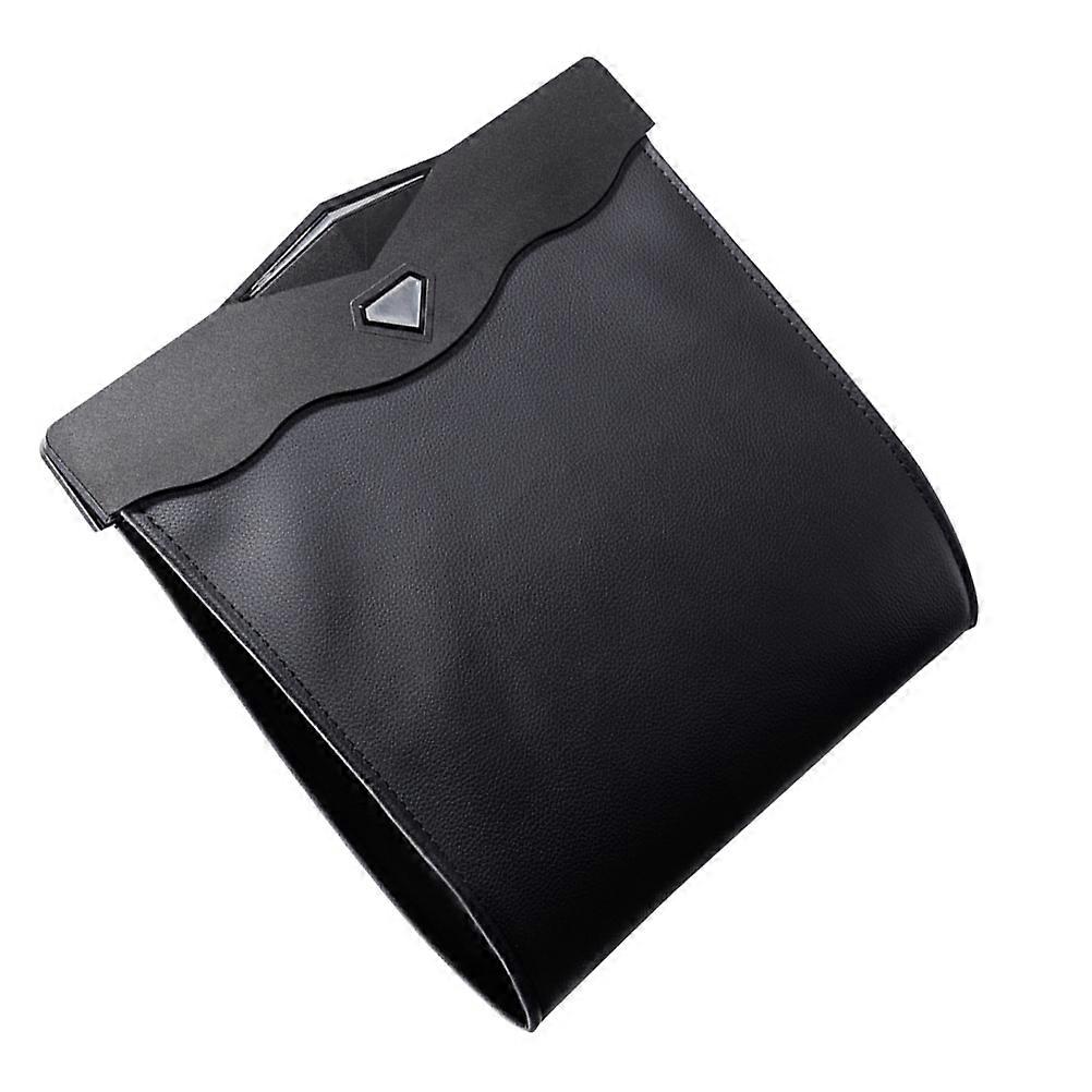 Rear Seat Trash Can Multifunctional Storage Box With Light Black 30x29x16cm 1Pc