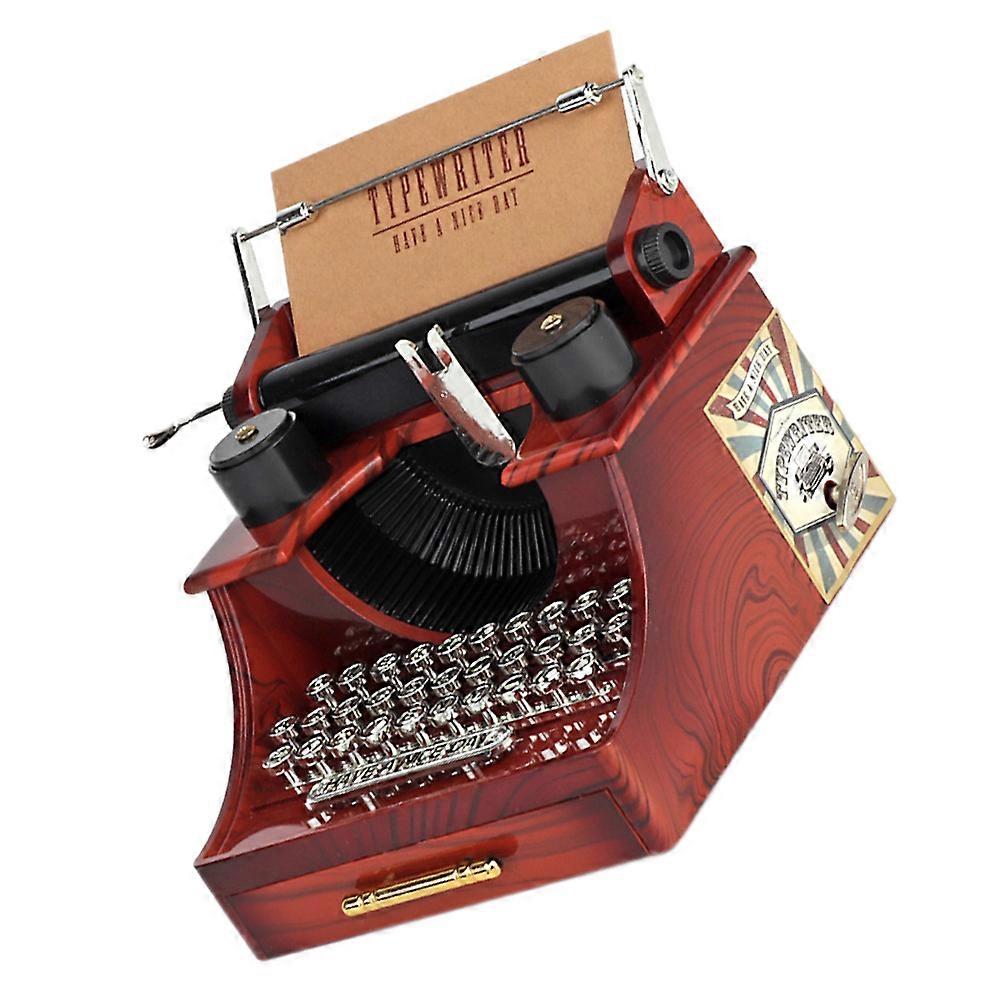 1Pc Creative Typewriter Shape Music Box Retro Musical Box Ornament Box Gift