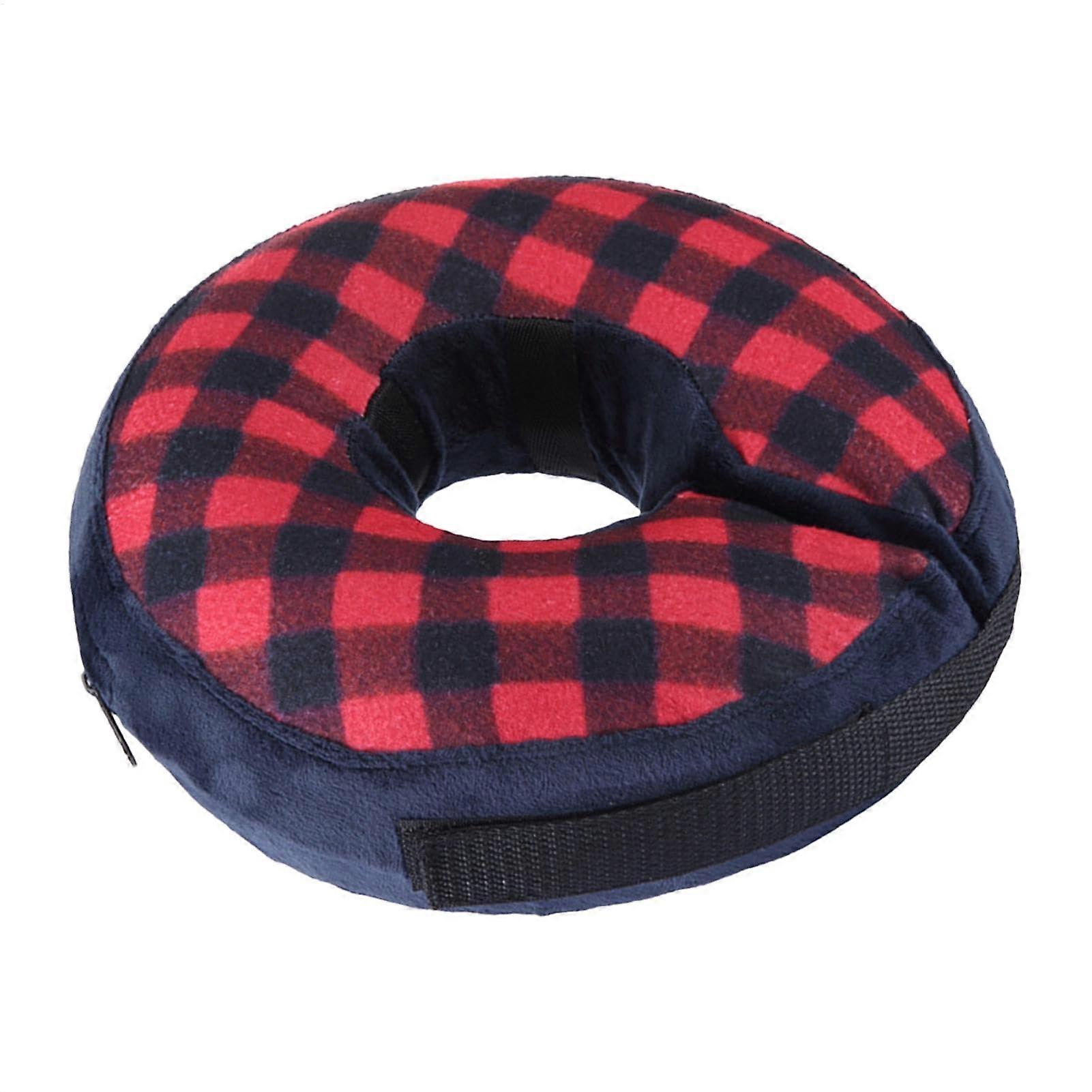 Inflatable Dog Collar, Adjustable Donut Cushion for Dogs, Soft Multicolored Protective Cone, Size L Pet Accessory