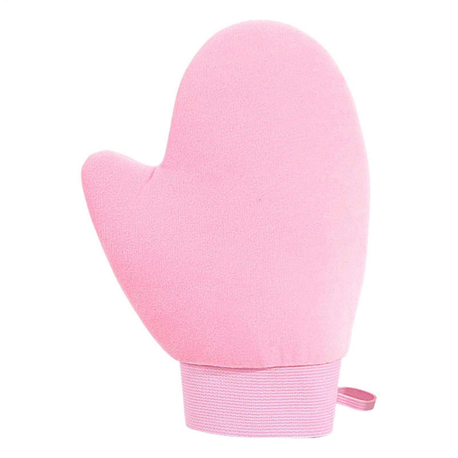 2pcs Tanning Gloves Sunless Tanner Mitt, Fake MIT, Washable Reusable Lotion Applicator Massage Tool for Men Women for Hands Legs Body Back Face Pink