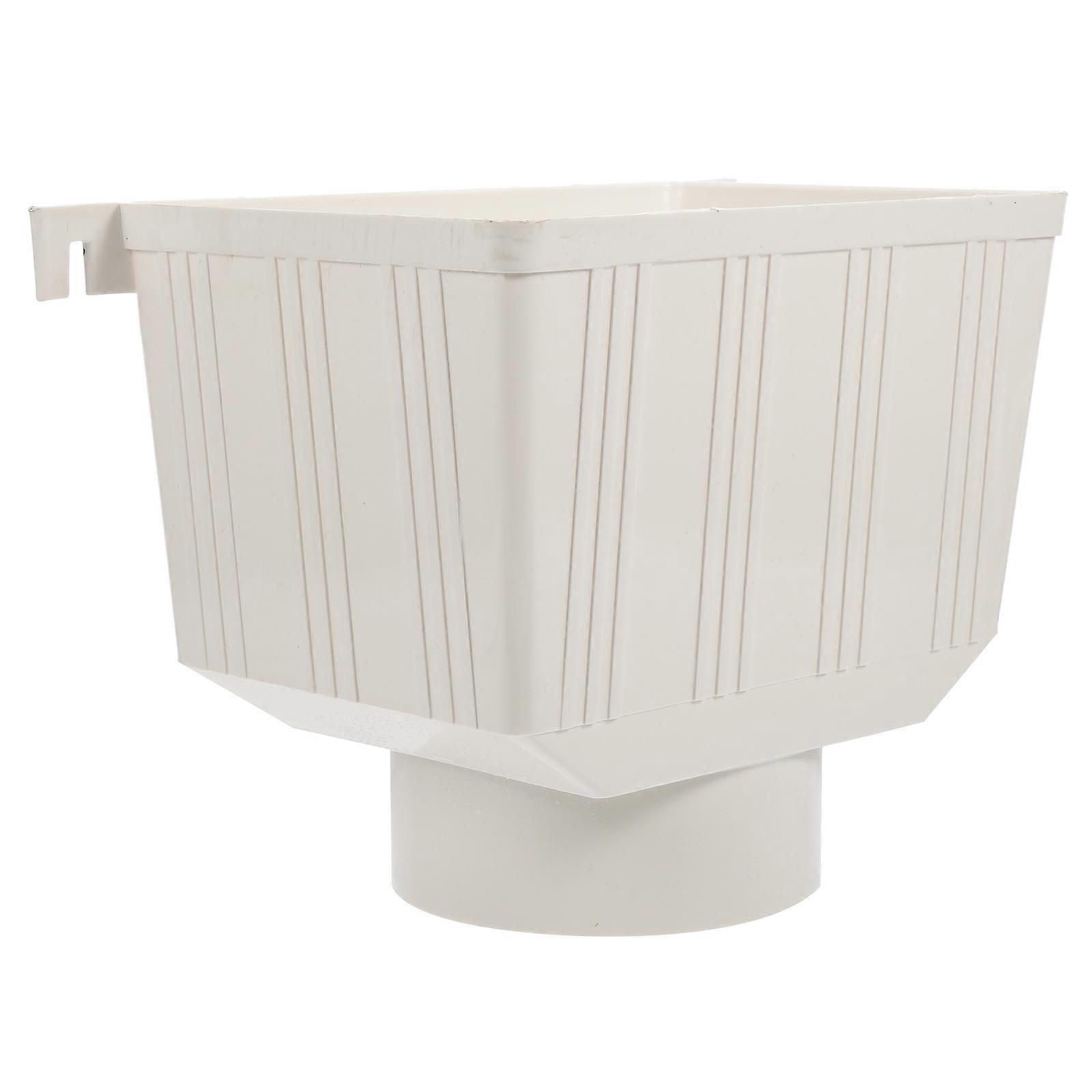 Rain Gutter Downspout Water Collector White PVC Quick Connect Gutter Downspout Adapter for Pipe