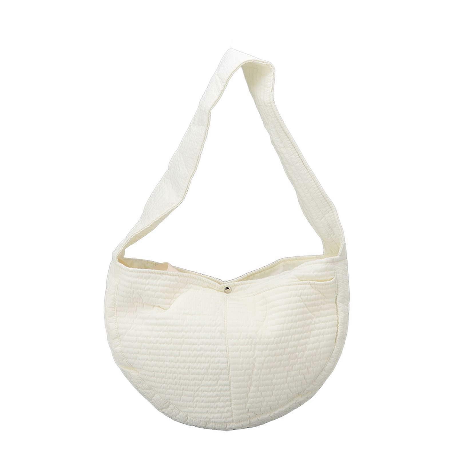 White Carrier Bag for Small Dogs and Cats, Portable Cat Carrier with Widened Shoulder Strap