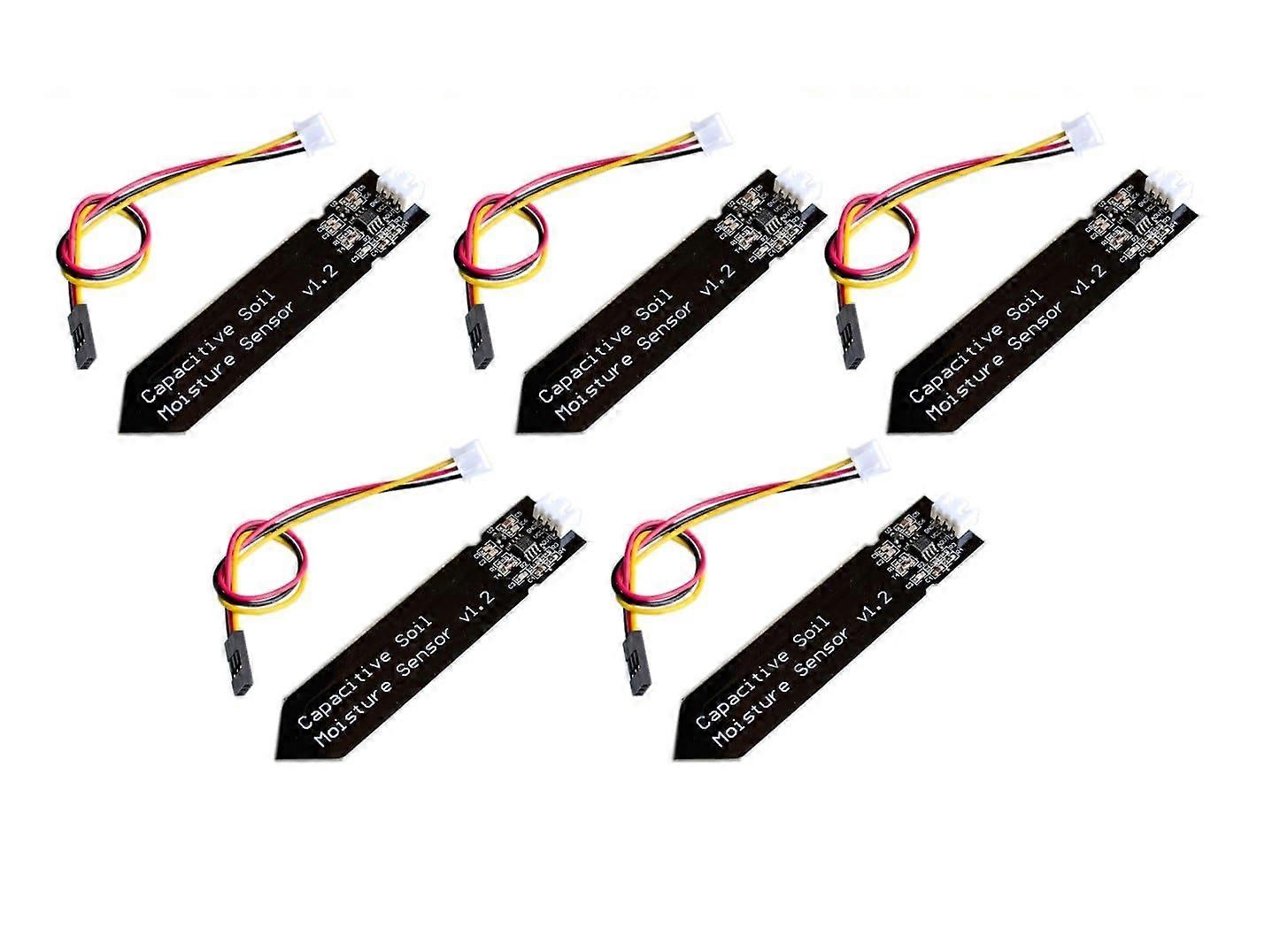 5 Pcs Capacitive Soil Moisture Sensor 3 Pin Interface Corrosion Resistant