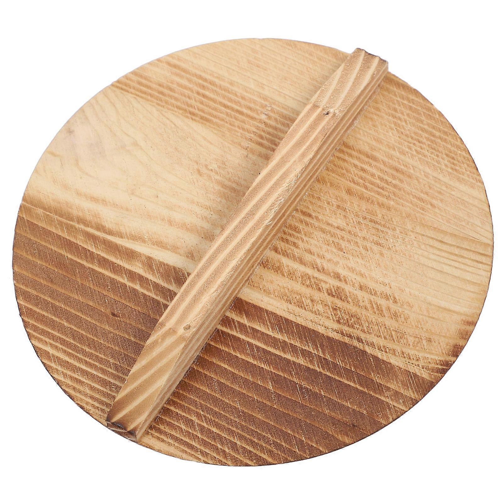 Wooden Pot Lid for Wok and Bowls – Scalding Kitchen Gadget to Prevent Spills and Burns, Compact and Portable Cooking Essential for Home Use