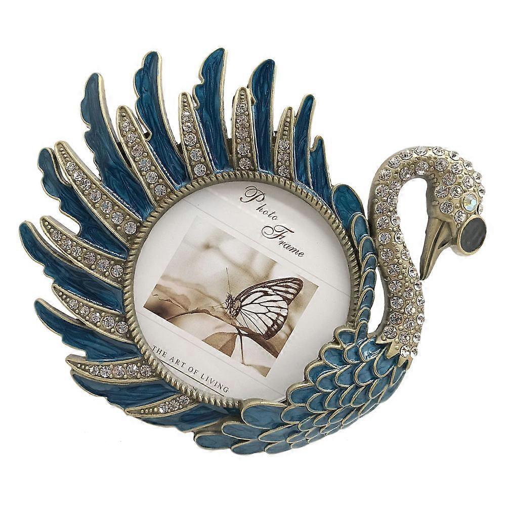Photo Frame Decorative Swan Shape Wedding Crystal Frame Blessing Cards Entrance Craftsmanship 1Set