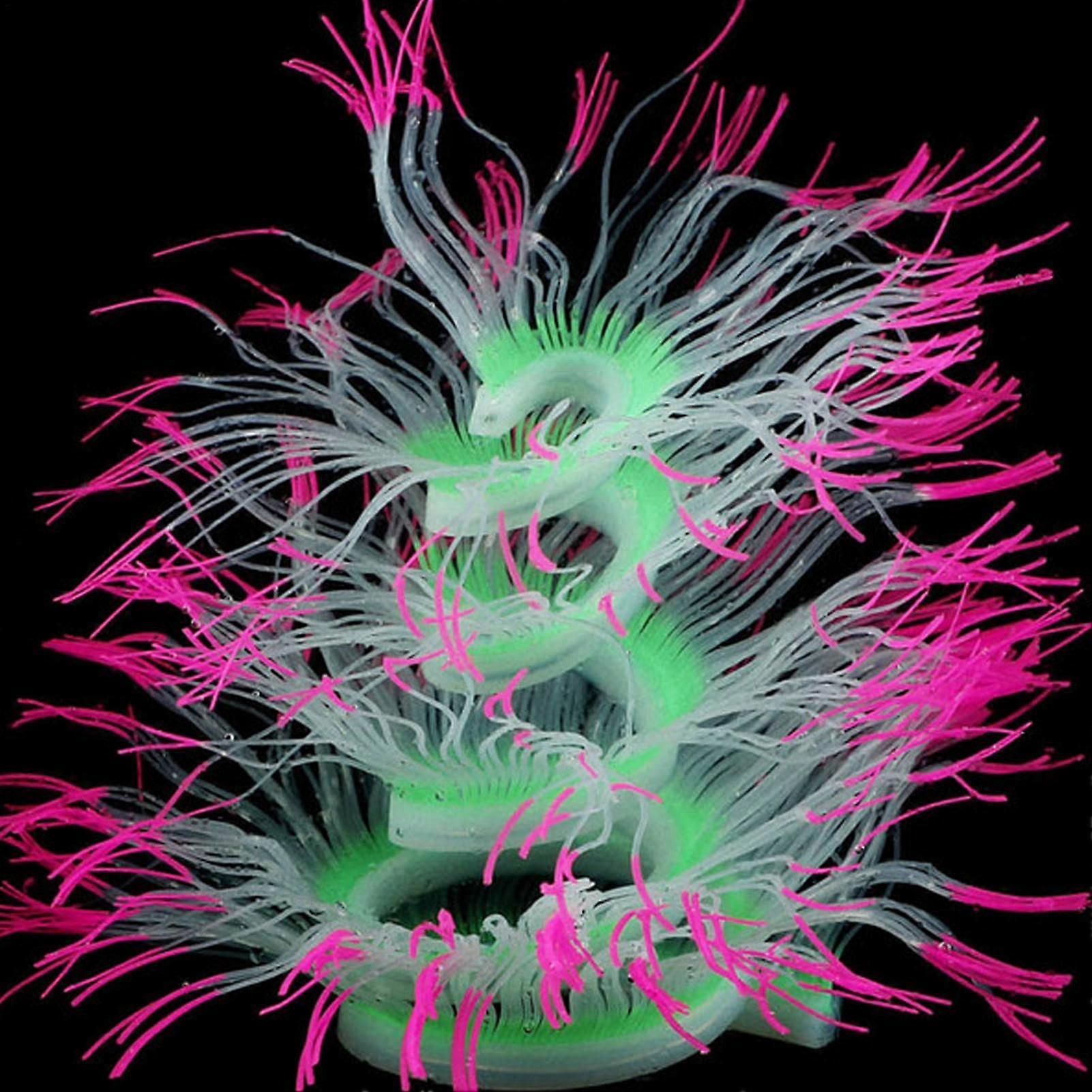 Aquarium Decoration Soft Realistic Glow in the Dark Adjustable for Home Indoor Rose