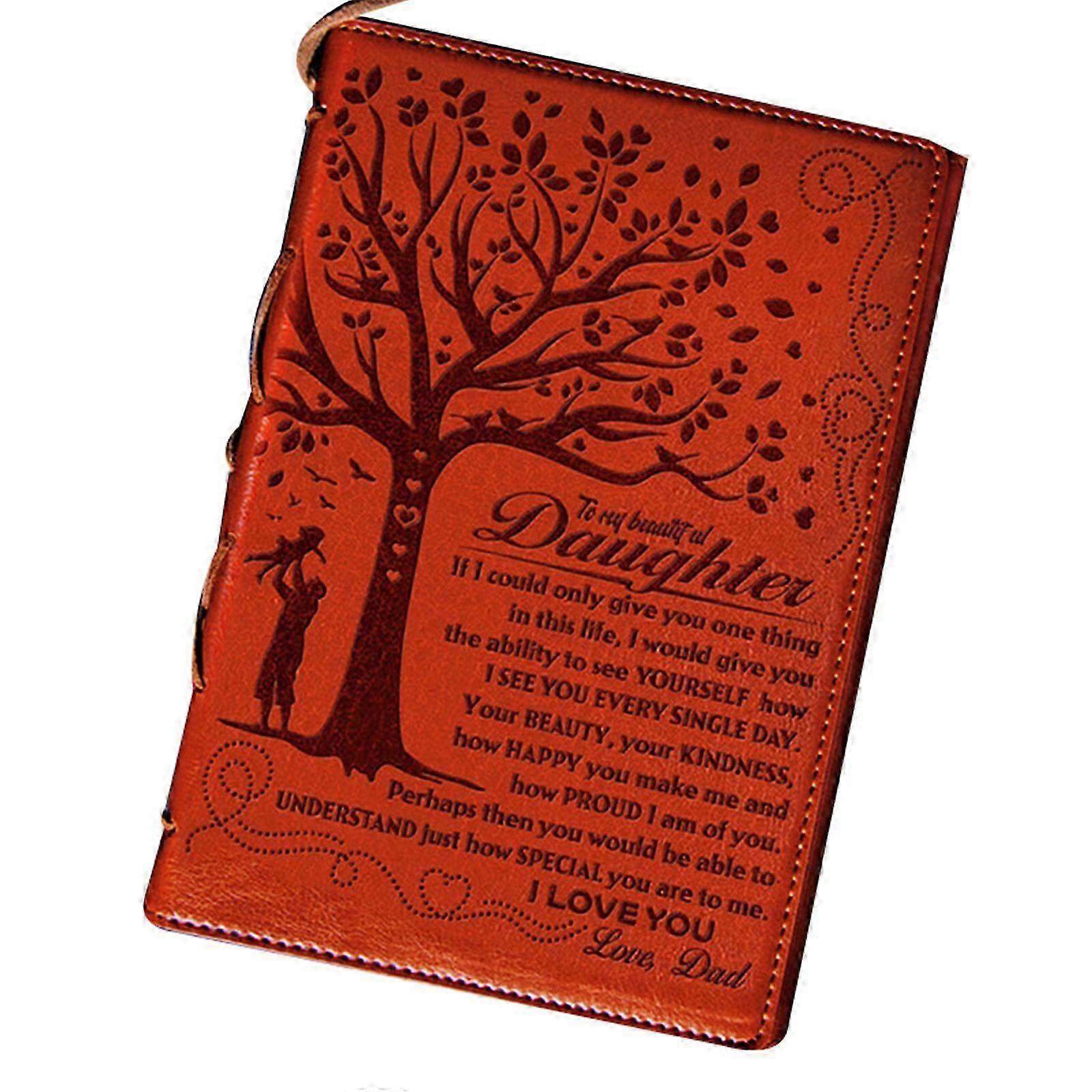 Til min datter fra mor / far indgraveret læderjournal notesbog med bogmærke Rejsevirksomhed Dagbog Boggave
