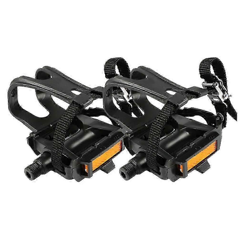 Multi-Purpose Bike Pedals with Toe Clips & Straps