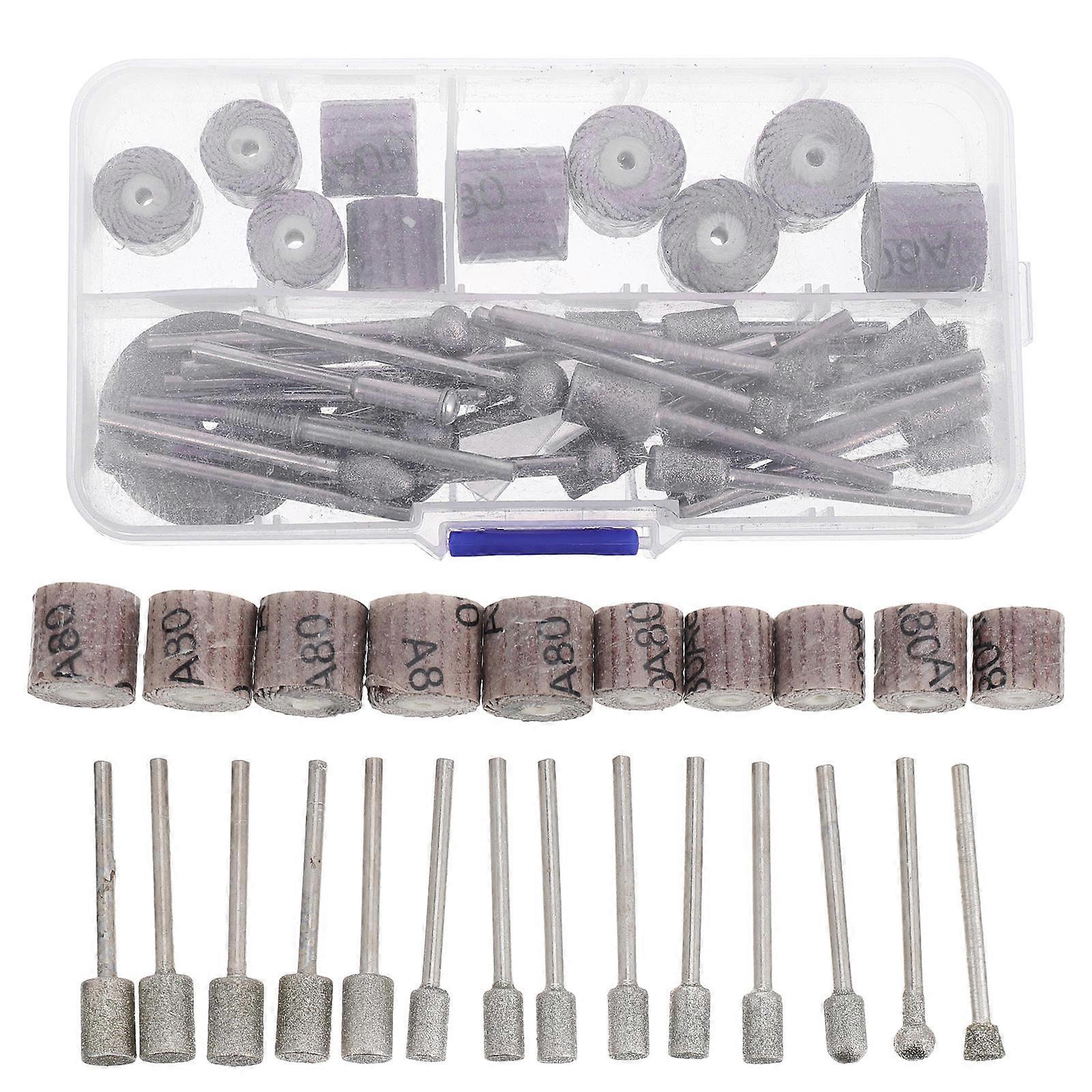 43 Pcs Diamond Burrs Bits Engraving Polishing Grinding Carving Rotary Tool Bits