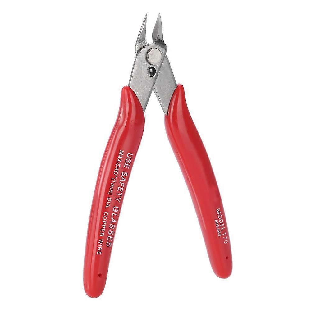 Side Cutting Wire Cable Cutter Diagonal Cutting Tool with Comfortable Grip - Red, Model Neu 170, Precision Design