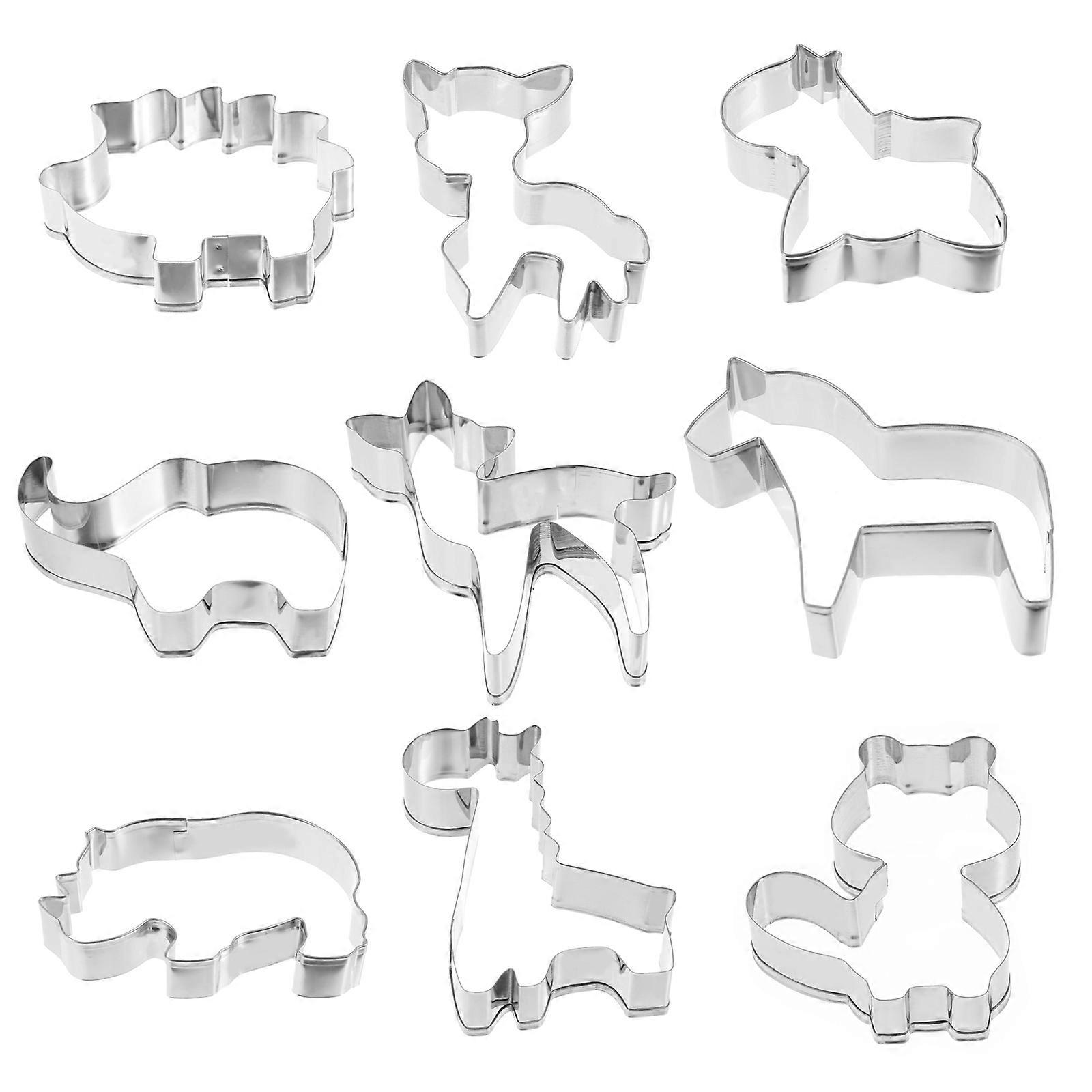 Animal Theme Baking Set Cake Biscuit Cutters for Baking Use 9Pcs
