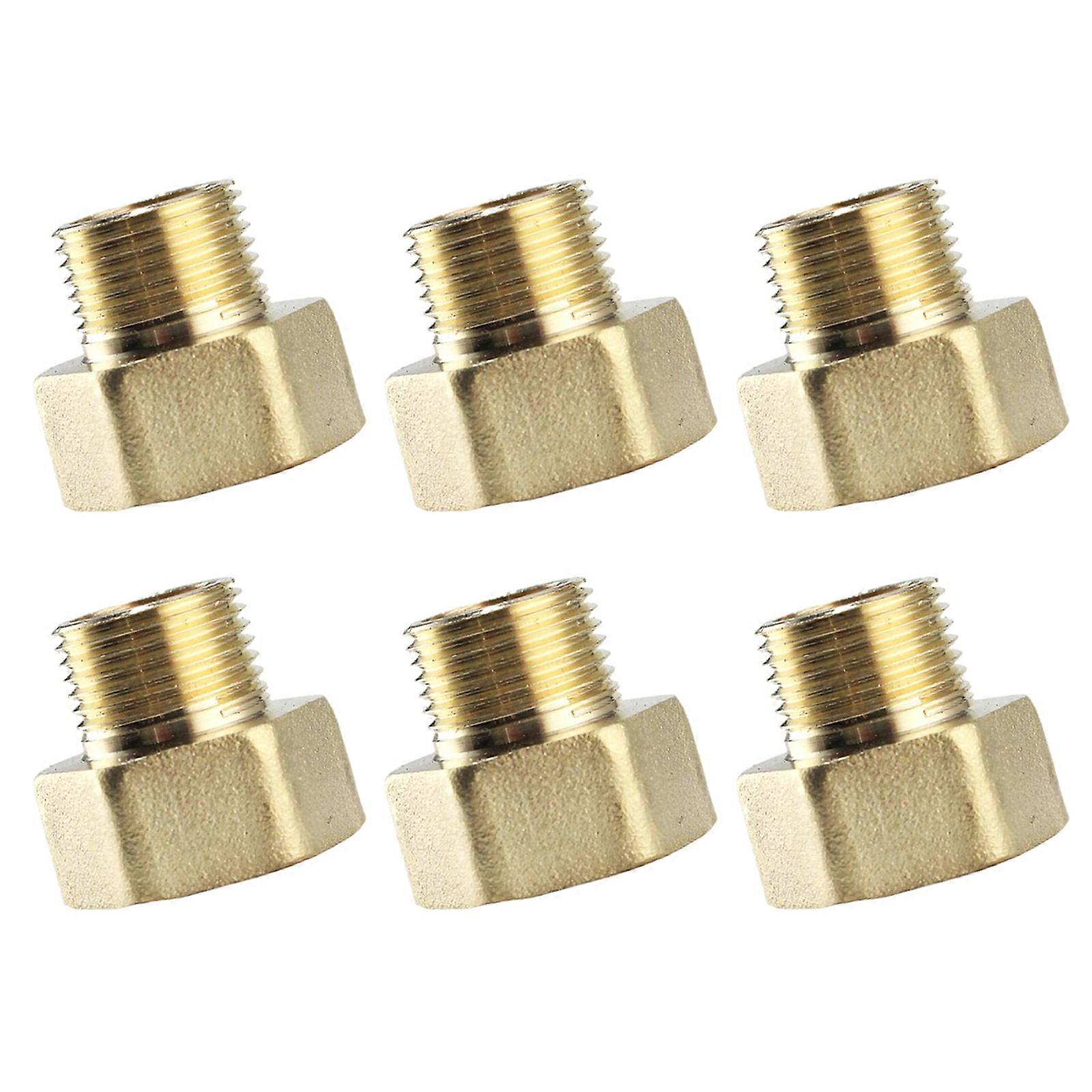 Durable Brass Hose Connectors Heavy Duty Hose Reducers 6 Pcs Thread Adapter Simple Installation Durable for Water Pipes Multicolor