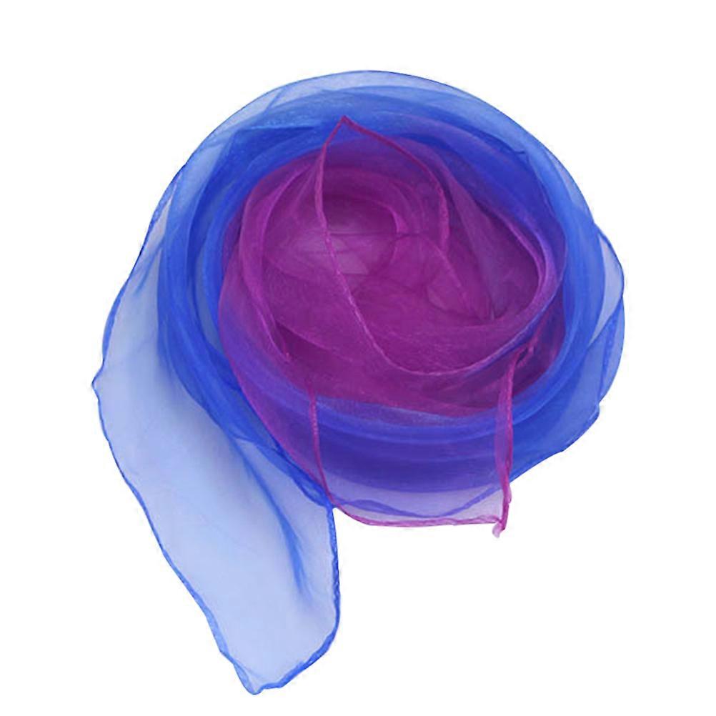 Gradient Ramp Square Juggling Silk Dance Scarves Performance Props Accessories Movement Scarf 24 by 24 Inches Royal Blue and Purple