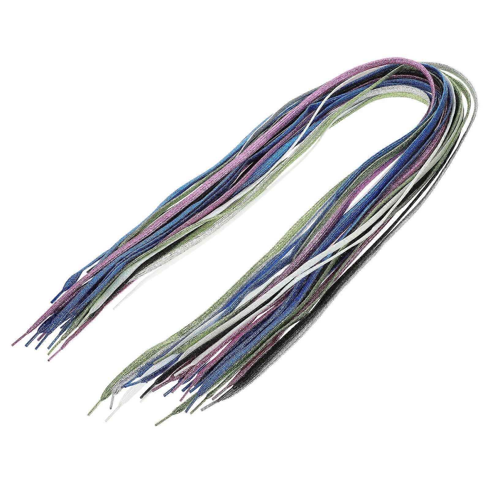 16 Pairs Pearlescent Flat Shoelaces for Sneakers – Durable, Colorful Laces for Casual Shoes, Fashionable Silver – Random Colors