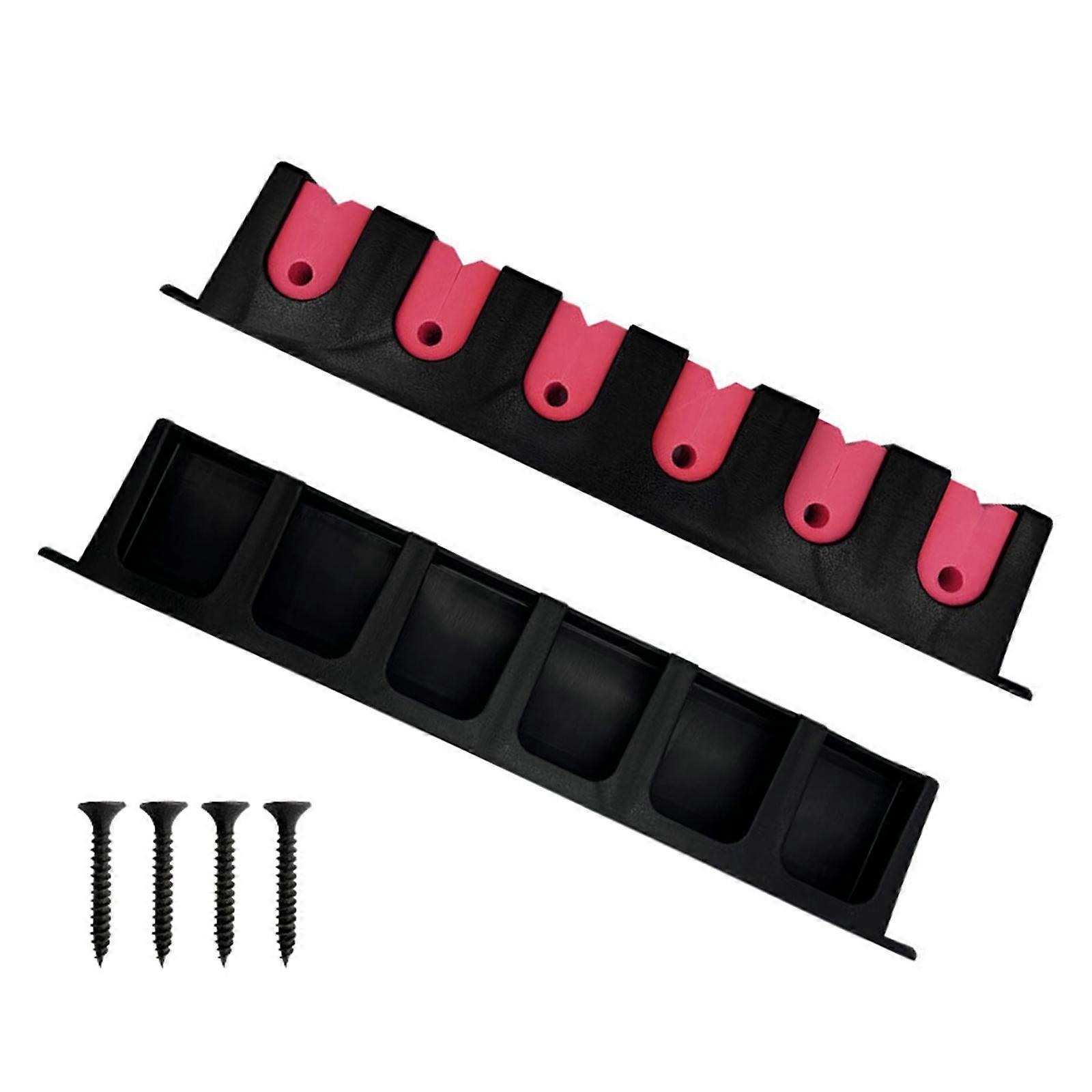 מחזיק חכה אנכי קיר רכוב חכה חנות מתלה 6 חכות מחזיק מוסך מתלה מוט אופקי אדום