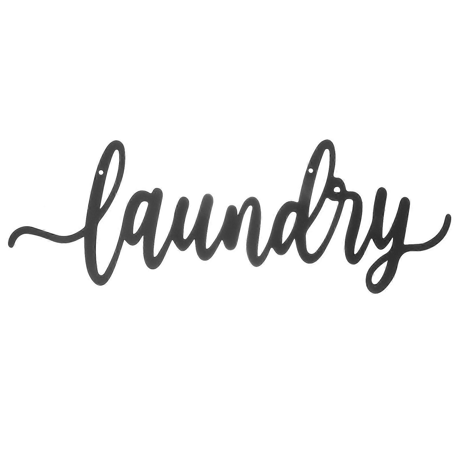 Rustic Iron Laundry Sign Creative Laundry Room Wall Hanging Decoration