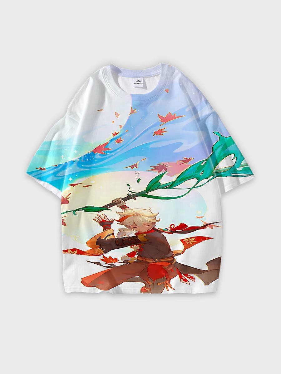 T-shirt round neck Role Pattern loose short sleeve C1185