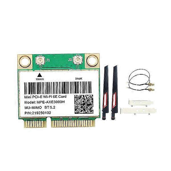 AXE3000H Wifi card adapter + antenna Wifi 6e 2400mbps Mini PCI-e for BT 5.2 802.11ax 2.4g/5g/6ghz WL.