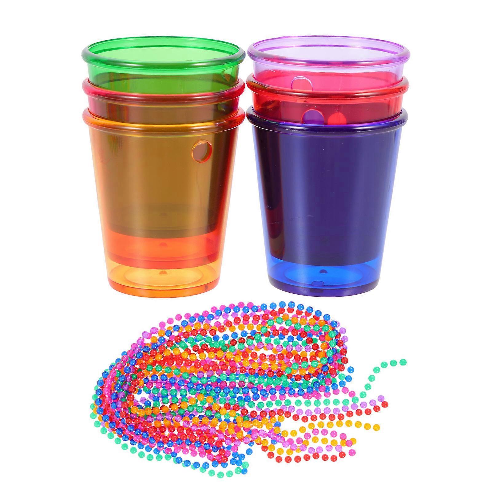 12 Assorted Color Plastic Necklaces Creative Beaded Party Cups for Storage 12 Pcs
