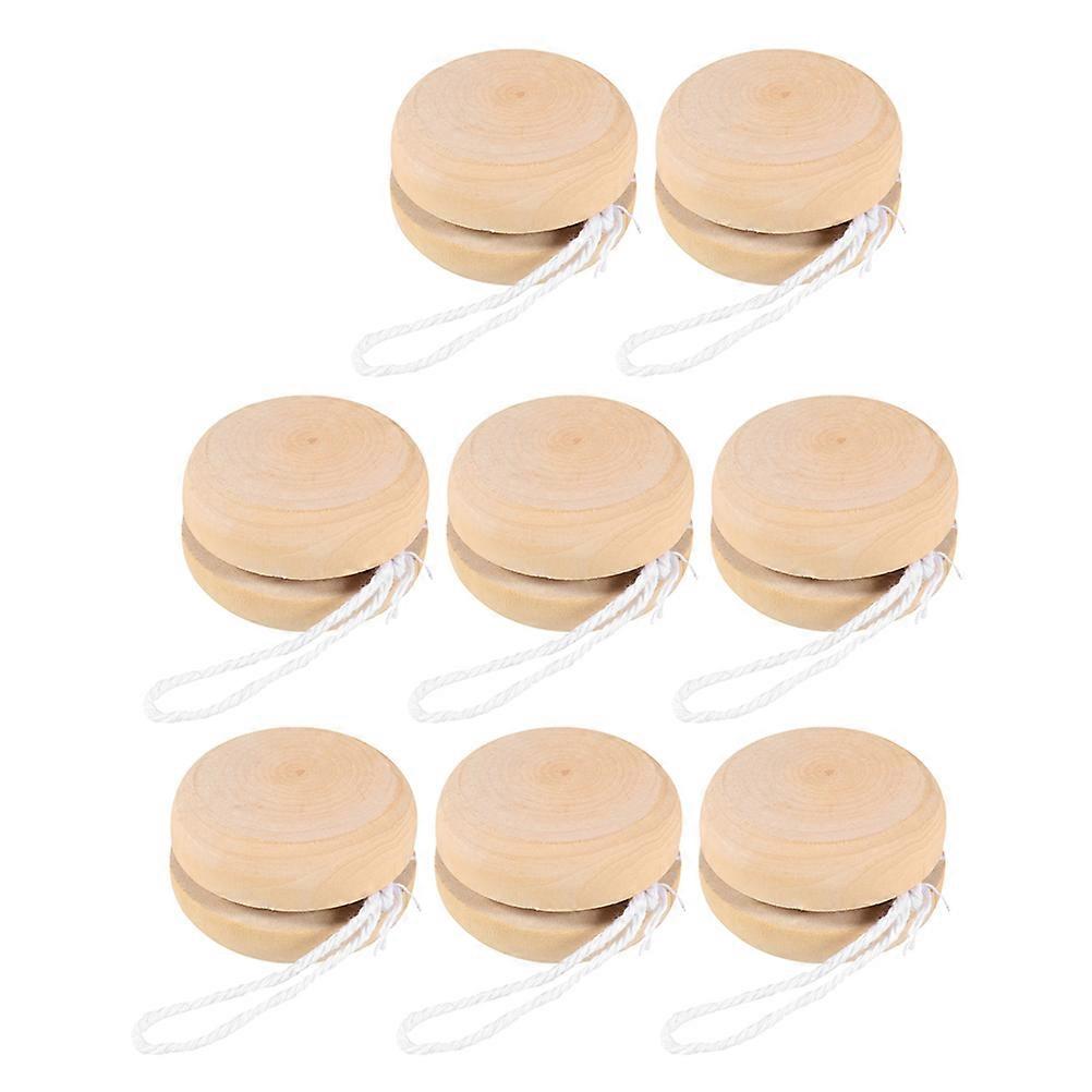Wooden YoYo Balls for Kids Craft Projects and Painting 8pcs Khaki Color Safe Durable Toy