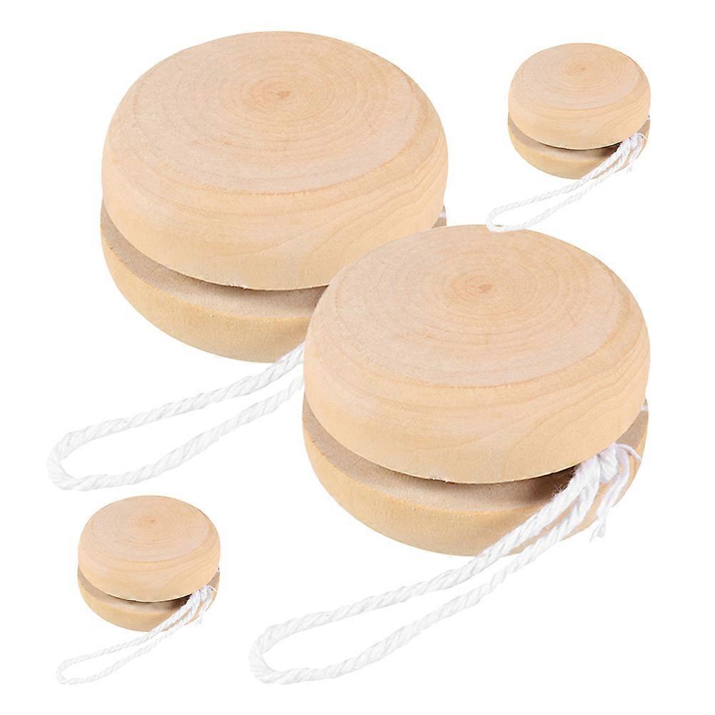 4pcs Unfinished Wooden Yo-Yo Balls for DIY Crafts and Decorations Inspiring Creativity