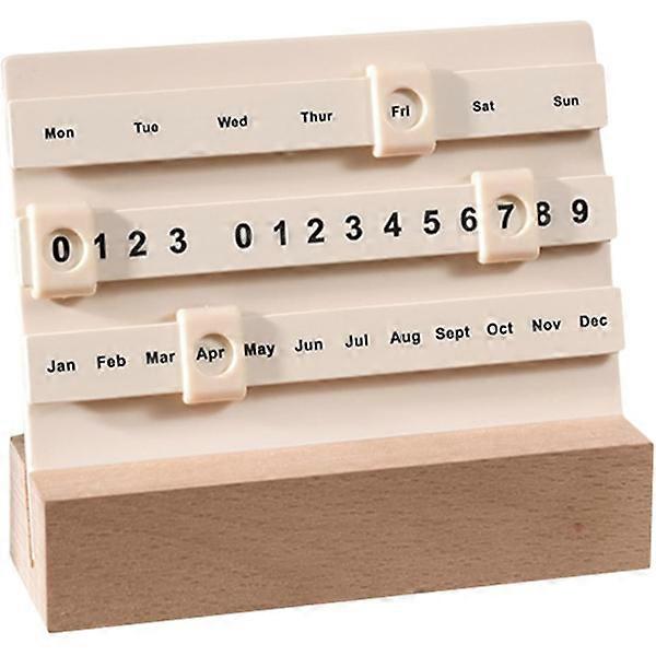 Wooden calendar block, wooden block for displaying month and date, creative