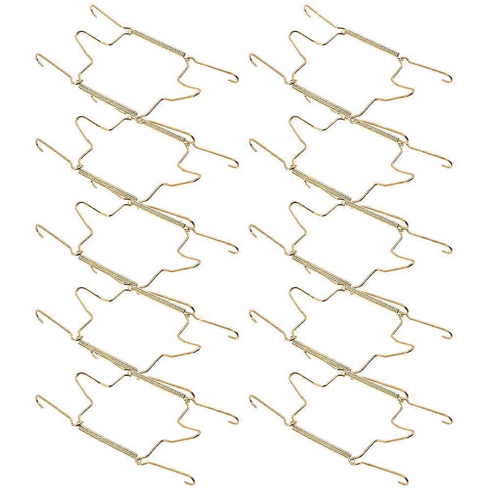 Golden Stainless Steel Wall Plate Hangers for Home Use Spring Design to Hold Various Items