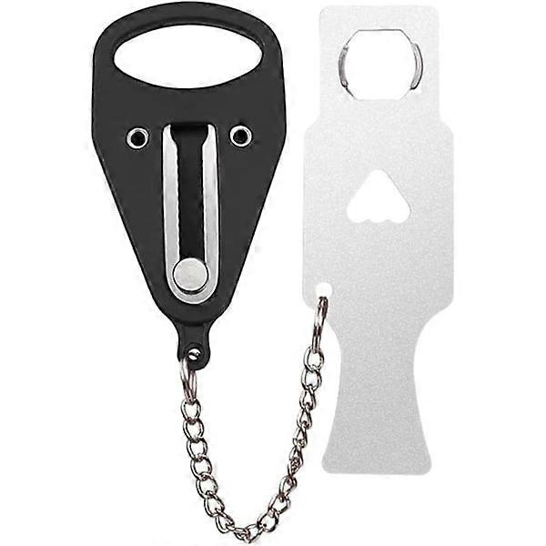 Portable Door Lock, Door Chain, No Drilling Required, Security Lock Student Dorm - Home Security