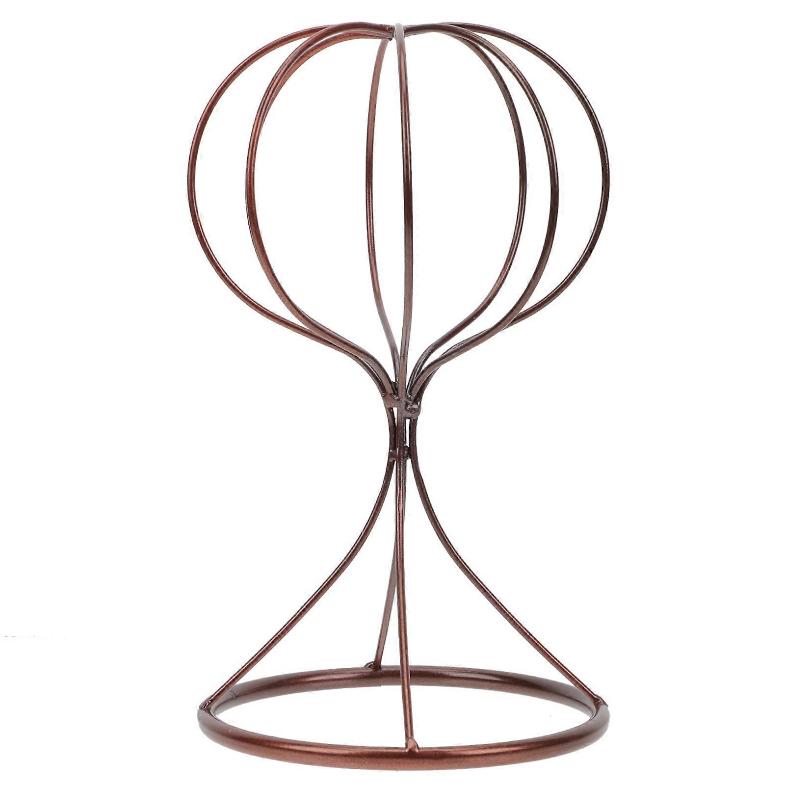Hat Display Stand Modern Style Desktop Hat Rack Unique Dome Shape Design Dark Brown Material 1Set